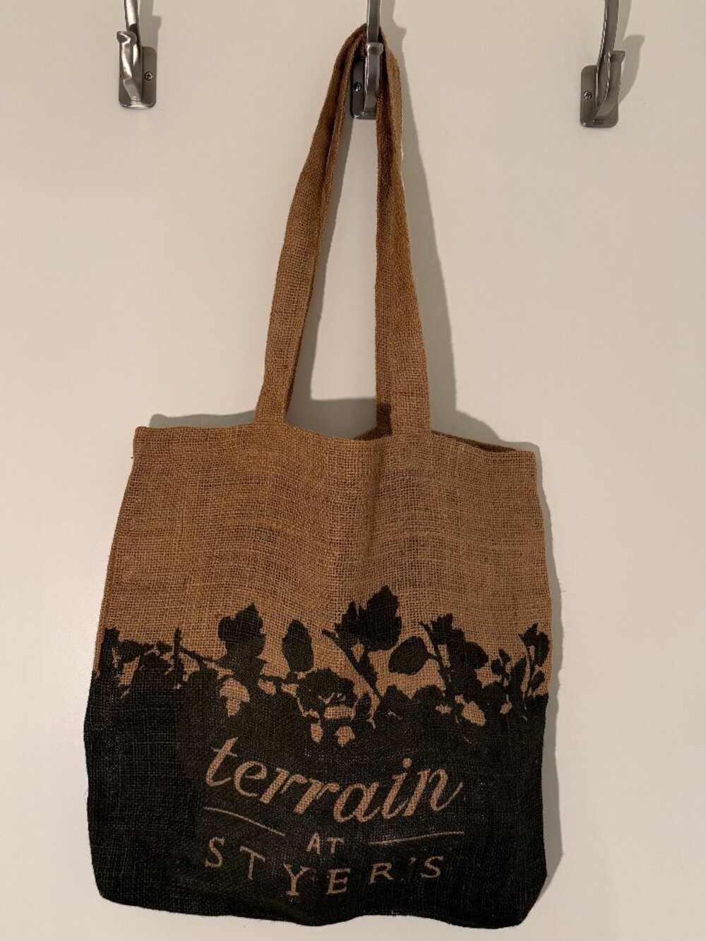 TERRAIN AT STYER'S burlap market bag